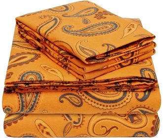 Superior Flannel Paisley Printed Sheet Set