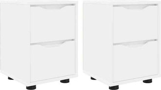 vidaXL Mesas De Noche 2 Pcs 30,5 X 30 X 43 Cm Madera Contrachapada Vidaxl