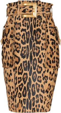 Balmain Gonna leopardata - Toni neutri