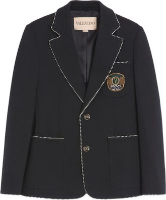 Valentino Garavani Blazer Monopetto Con Patch-Uomo