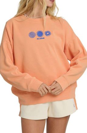 Billabong Echo Crewneck Sweatshirt in Tangerine at Nordstrom, Size Large