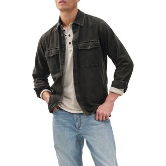 Rag & Bone Infused Denim Shirt Jacket in Black at Nordstrom Rack, Size X-Large