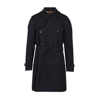 Burberry The Kensington Medium Trench Coat - male - Burberry - Trench Coats - Blue - 2XL - Coats