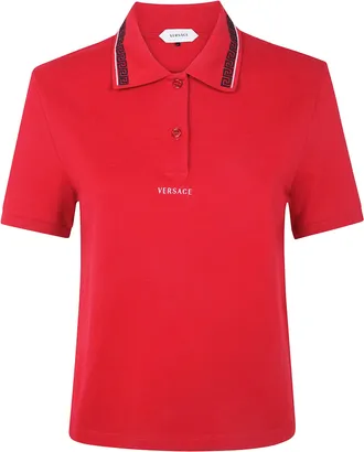 Versace Polo Shirt With Logo And Greca Embroidery
