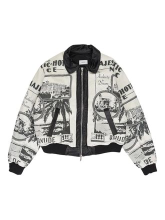 Rhude Bomber con stampa - Toni neutri
