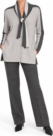 D.exterior Two-Tone V-Neck Sweater In Gray Charcoal