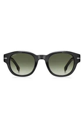 BOSS 48mm Gradient Small Rectangular Sunglasses in Grey/Green Sf Ar at Nordstrom