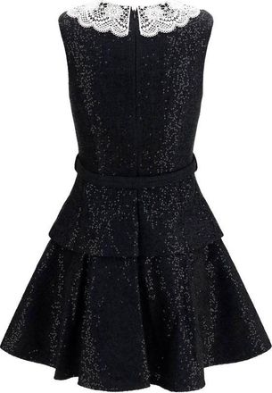 Self Portrait Womens Black Polyester Casual Dress