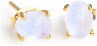 Tiramisu 10K Yellow Gold Rainbow Moonstone Post Earring