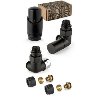APM Kit V&aacute;lvula Decorativa En Negro Y Cromo Con V&aacute;lvula Termost&aacute;tica Derecha Apm 135knn 015 R 12 Negro