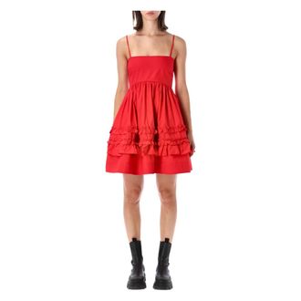 Ganni Dames, Jurken, Rood, Maat: XS