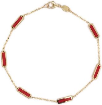 Italian Gold, Inc 14K Yellow Gold Station Bar Bracelet - Coral