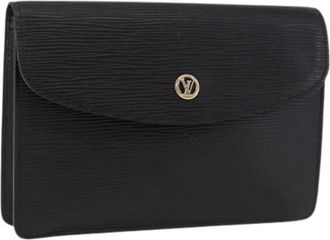 Louis Vuitton Pre-owned Leather Clutch - Dames - Vintage Clutch - Zwart - ONE Size - Leer - Vintage