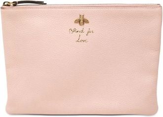 Gucci Pre-owned Vintage Leren Clutch - Dames - Vintage Clutch - Roze - ONE Size - Leer - Vintage
