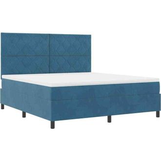 vidaXL Cama Tipo Box Spring Azul Oscuro 180 X 200 Cm Terciopelo Vidaxl