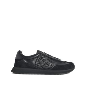 Dolce & Gabbana Suede Inserts Embossed Logo Sneakers