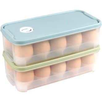 OEM Juego De 2 Cajas Para Transportar Huevos Con Tapa, 10 Compartimentos Para Huevos, Ideales Para El Frigor&iacute;fico, La Cocina Y Picnics, Protecci&oacute;n &Oacute;ptima 