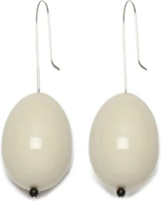 Gohar Oorbellen met ei - Wit