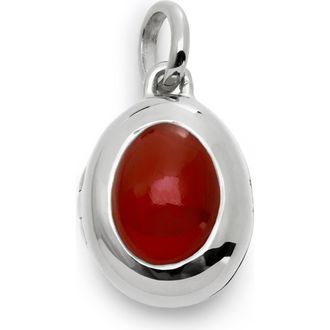 Monica Vinader Birthstone Locket Pendant in Sterling Silver /Red Onyx at Nordstrom
