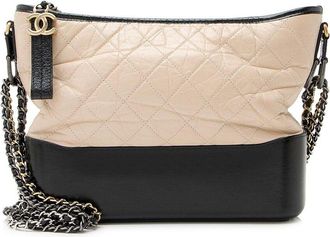 Chanel Beige Aged Calfskin Gabrielle Medium Hobo (Authentic Pre-Loved)