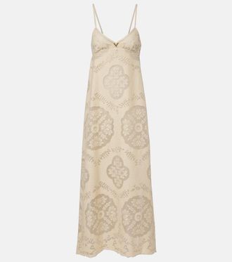 Valentino VGold floral cotton-blend maxi dress