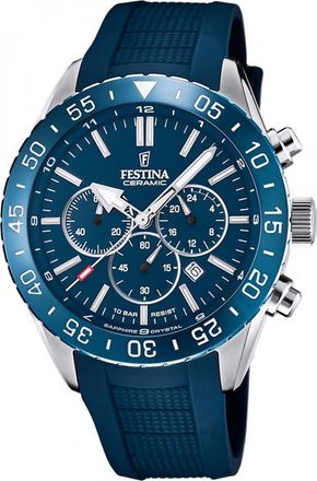 Festina F20515-1 Mens Ceramic Watch - Silver - One Size
