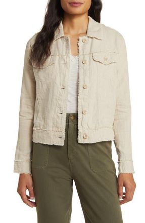Tommy Bahama Two Palms Linen Raw Edge Jacket in Natural at Nordstrom, Size X-Small