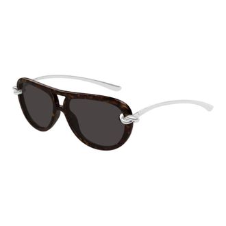 Bottega Veneta Sunglasses, unisex, Brown, 58 MM, Pilot Sunglasses