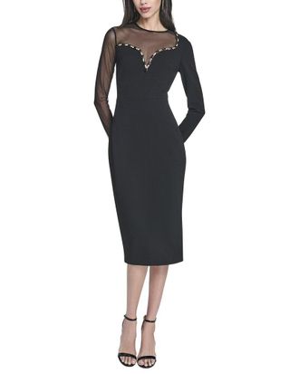 Vince Camuto Solid Long Sleeve Midi Dress