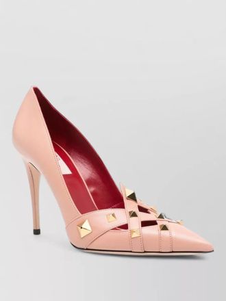 Valentino Garavani leather pumps pointed toe studded straps