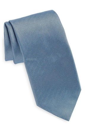 Ermenegildo Zegna Brera Cross Weave Silk Tie in Light Blue at Nordstrom
