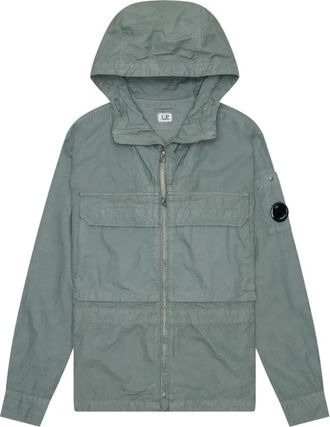 C.P. Company Lens Hooded Jacket - Heren - Zomerjassen - Grijs - S - Katoen - Jassen