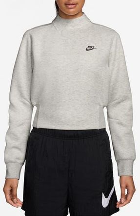 Nike Sportswear Tech Fleece Mock Neck Sweatshirt in Light Grey/Black at Nordstrom Rack, Size Large