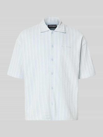 Pegador Relaxed Fit Freizeithemd mit Label-Stitching Modell Forno in Ocean Melange, Gr&ouml;&szlig;e XXL