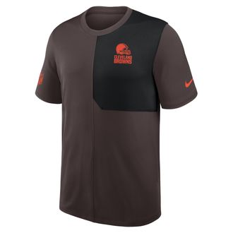 Nike Cleveland Browns Sideline Coach Nike Mens Dri-FIT NFL Top in Brown | 03B20DGM9I-58P