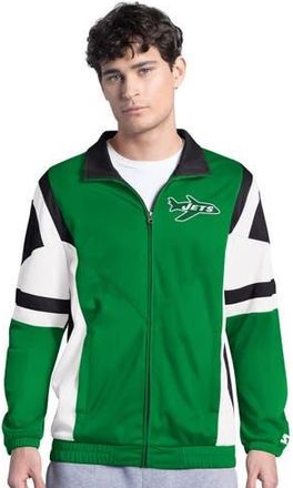 Starter Mens Starter Green New York Jets Contender Vintage Logo Full-Zip Track Jacket at Nordstrom, Size X-Large