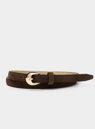 Simons Womens D-buckle thin suede belt