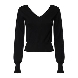 Vivienne Westwood Truien & Vesten, Dames, Zwart, XS, Katoen, V-hals Gebreide Kleding