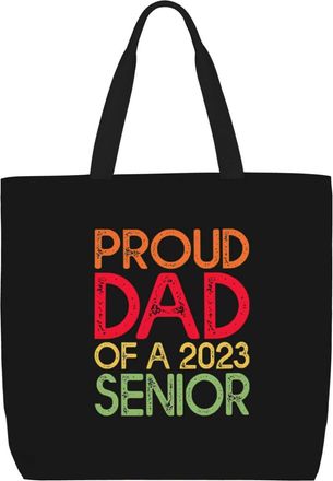 Generic Women Handbag Proud Dad Of A Class Of 2023 Graduate Tote Bag Reusable Large Capacity Shopping Bags, For Holiday, Wedding, Daily, Graduation, School