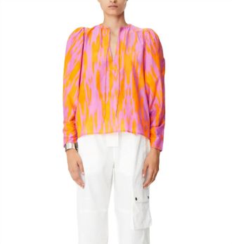 Maria Cher Tartagal Cora Blouse In Orange Pink Mix 2
