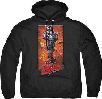 Gildan Justice League of America Lobo Pose Adult Pull Over Hoodie / Hooded Sweatshirt