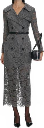Self Portrait Floral Lace Midi Dress In Grey