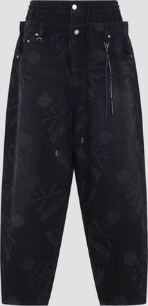 MASTERMIND WORLD Aloha jeans met brede pasvorm