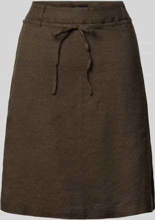 OPUS Minirock aus reinem Leinen Modell Rinea in Khaki, Gr&ouml;&szlig;e 34