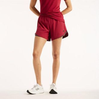 New Balance Donna RC Essential Short 5 in Rosso, Politessuto, Taglia L