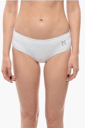 Karl Lagerfeld Solid Color Hipster Bikini Bottom with Striped Detail size Xs