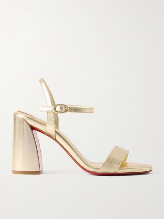 Christian Louboutin Sandali In Pelle Metallizzata Miss Jane 85 - Oro