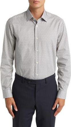 Jack Victor Adam Contemporary Fit Geo Print Cotton Button-Up Shirt in Purple at Nordstrom Rack, Size X-Large