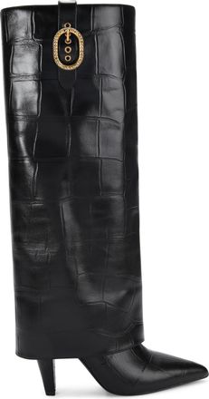Kurt Geiger Womens Leather Fold Over Tall Boots - Black - Size UK 3