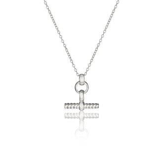 Lily & Roo Silver Mini Twisted T-Bar Necklace